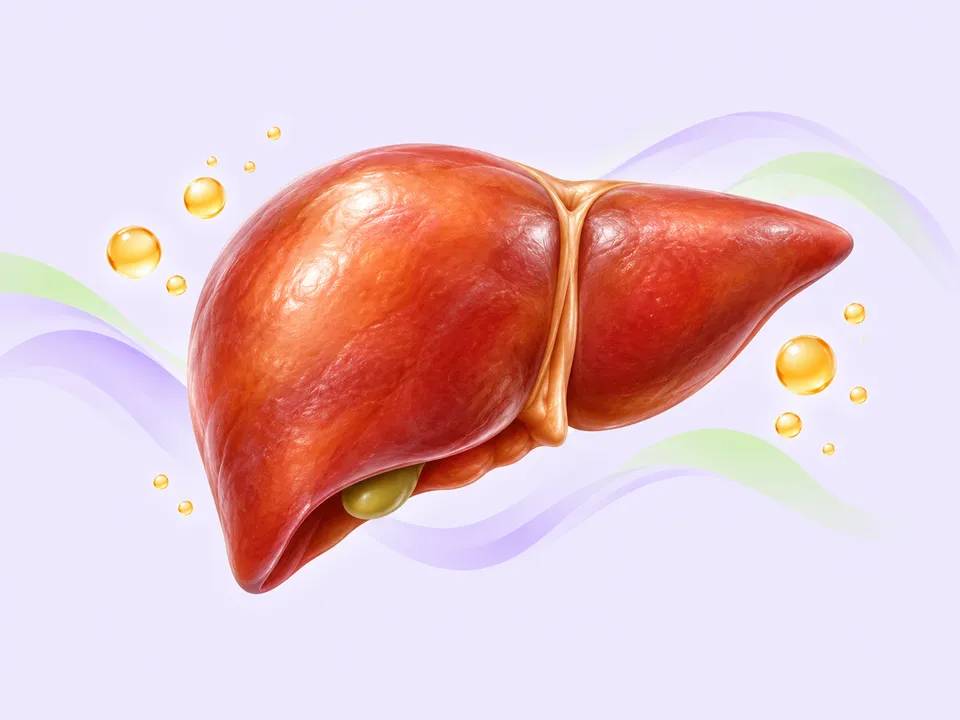 Educational illustration of the human liver